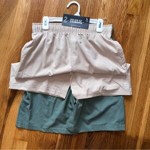 RBX Kids Two-Tone Shorts in Beige and Green